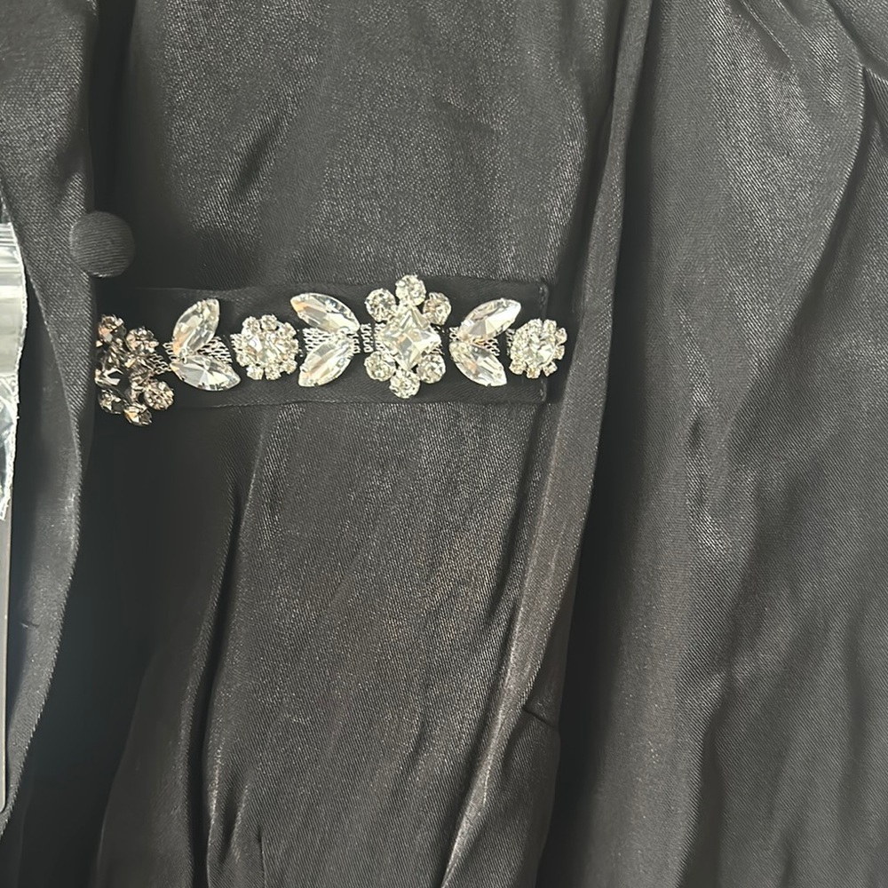 Black Embellished Blouse Dress - Picture 4 of 8
